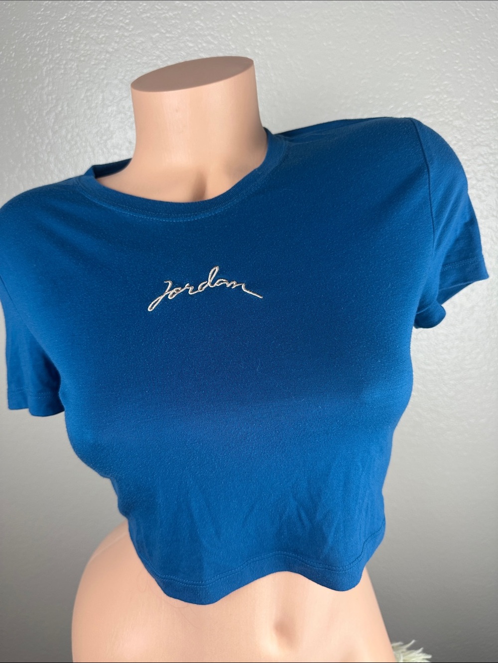 JORDAN Air Jordan Royal Blue Embroidered Crop Top S